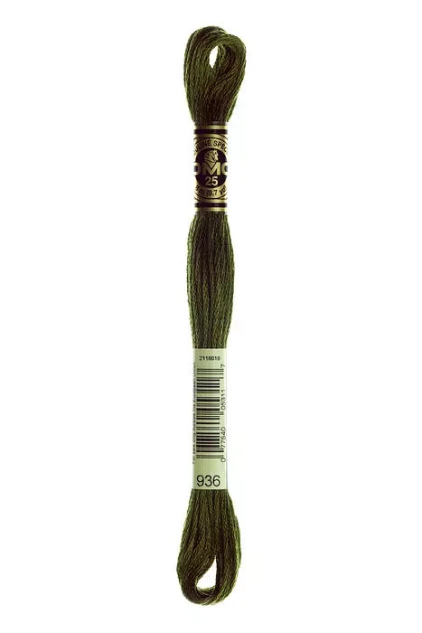 DMC Embroidery Floss 8.7yd #936 VERY DK AVOCADO GREEN