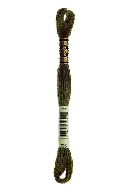 DMC Embroidery Floss 8.7yd #936 VERY DK AVOCADO GREEN