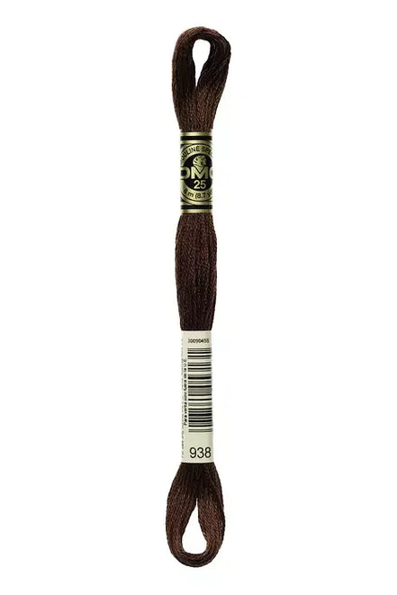 DMC Embroidery Floss 8.7yd #938 ULTRA DK COFFEE BROWN
