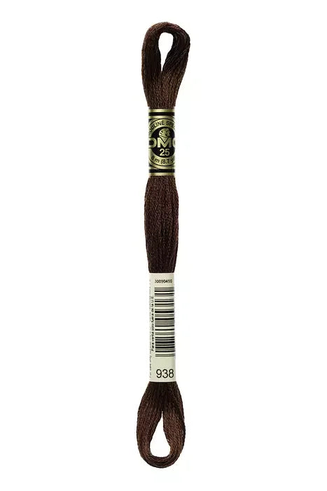 DMC Embroidery Floss 8.7yd #938 ULTRA DK COFFEE BROWN