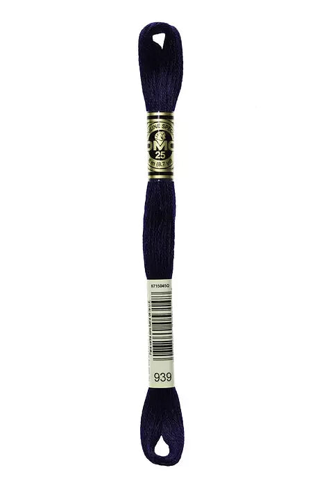 DMC Embroidery Floss 8.7yd #939 VERY DARK NAVY BLUE