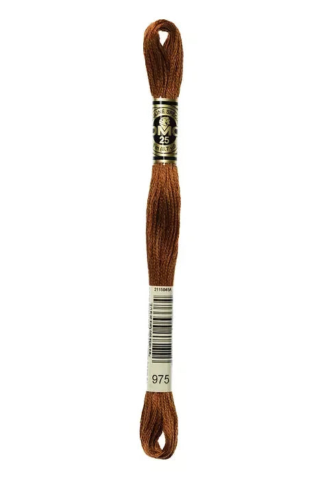 DMC Embroidery Floss 8.7yd #975 DARK GOLDEN BROWN