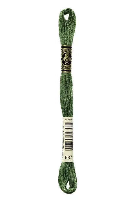DMC Embroidery Floss 8.7yd #987 DARK FOREST GREEN