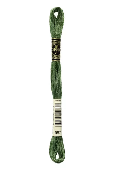DMC Embroidery Floss 8.7yd #987 DARK FOREST GREEN