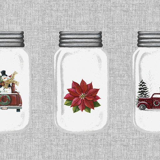 Home For Christmas Jars Grey