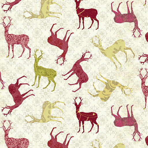 Clearance Patterned Deer Ivory/Red