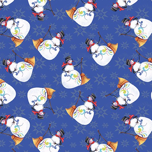 Clearance Merry & Bright Snowmen Blue