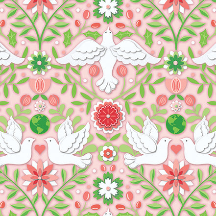 Peace on Earth Damask Coral