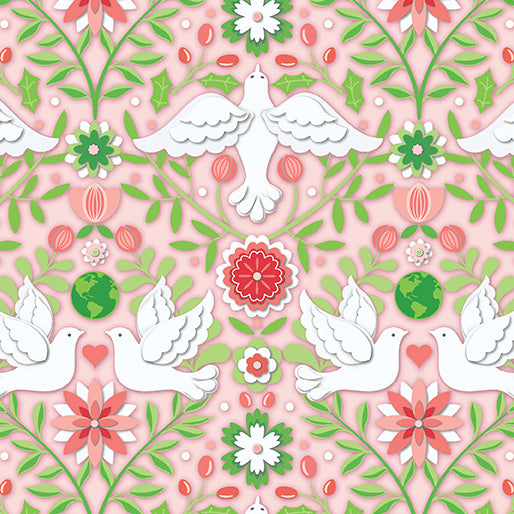 Peace on Earth Damask Coral