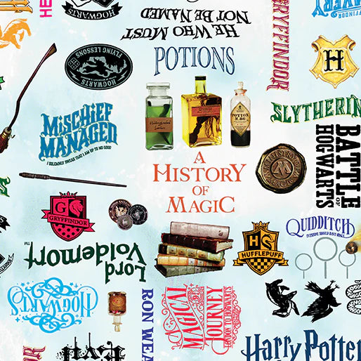 Harry Potter Words Sky Blue