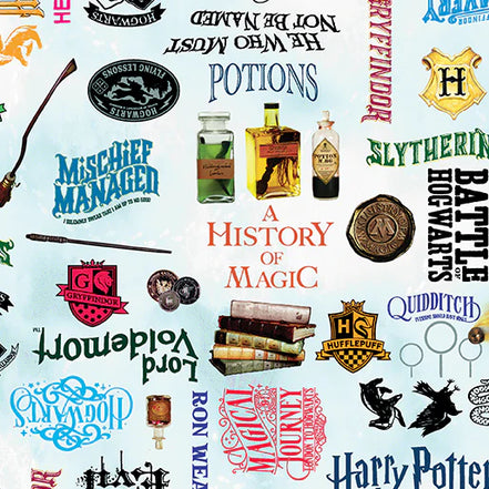 Harry Potter Words Sky Blue