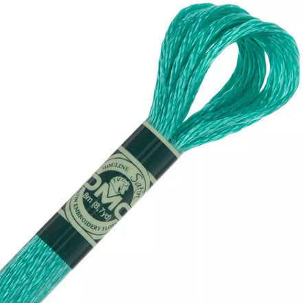 DMC Satin Floss #S959 Chlorophyll Green Rayon