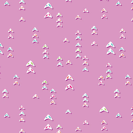 Pattern of small triangles on a pink background