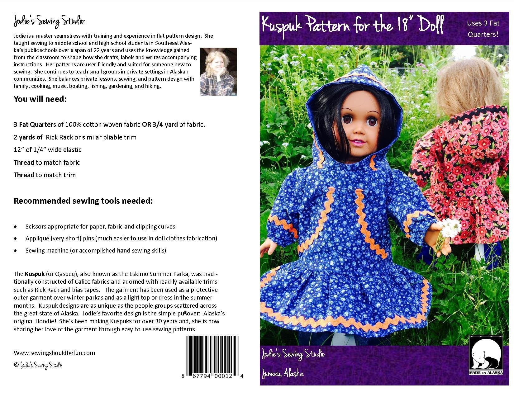 Jodie's Sewing Studio Kuspuk Pattern for the 18