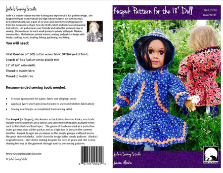 Jodie's Sewing Studio Kuspuk Pattern for the 18" Doll