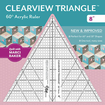 Acrylic Clearview Triangle 60 degree Ruler 8 inch designed by Sara Nephew for Qu...