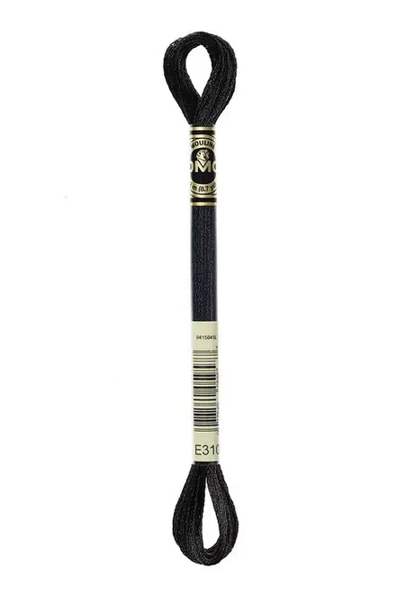 DMC Light Effects Embroidery Floss #E310 Antiques Ebony Polyester Metallic