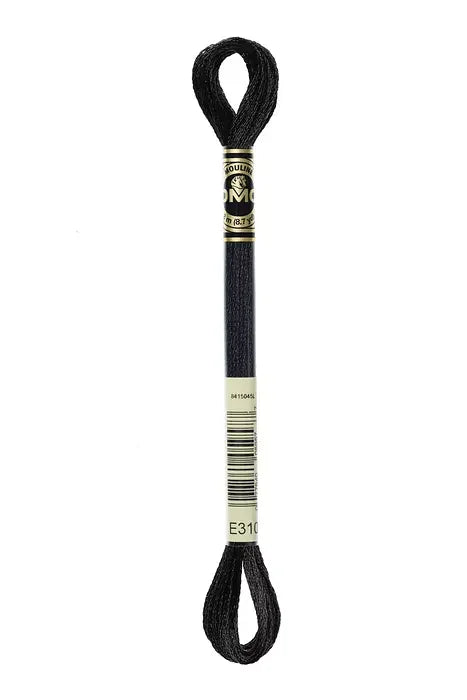 DMC Light Effects Embroidery Floss #E310 Antiques Ebony Polyester Metallic