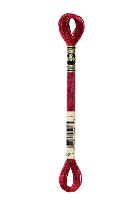 DMC Light Effects Embroidery Floss #E321 Jewels Red Ruby Polyester Metallic