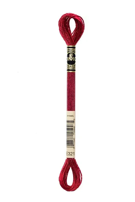 DMC Light Effects Embroidery Floss #E321 Jewels Red Ruby Polyester Metallic