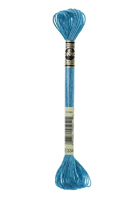 DMC Light Effects Embroidery Floss #E334 Jewels Blue Topaz Polyester Metallic