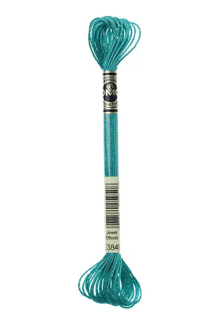 DMC Light Effects Embroidery Floss #E3849 Jewels Aqua Blue Polyester Metallic