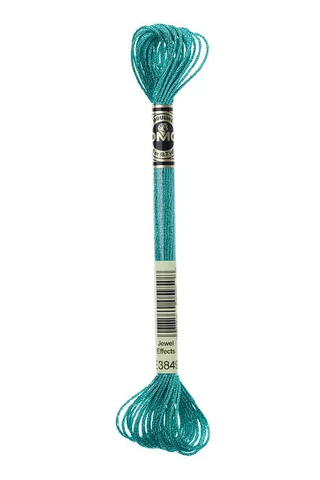 DMC Light Effects Embroidery Floss #E3849 Jewels Aqua Blue Polyester Metallic