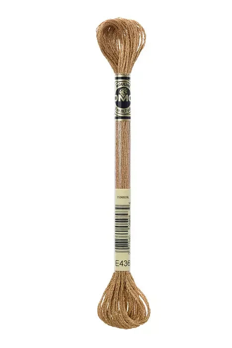 DMC Light Effects Embroidery Floss #E436 Antiques Golden Oak Polyester Metallic