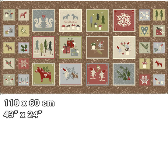 Snow is Falling Brown Panel 43"x24"