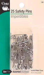 Dritz Pins Nickel 25ct Assorted Sizes