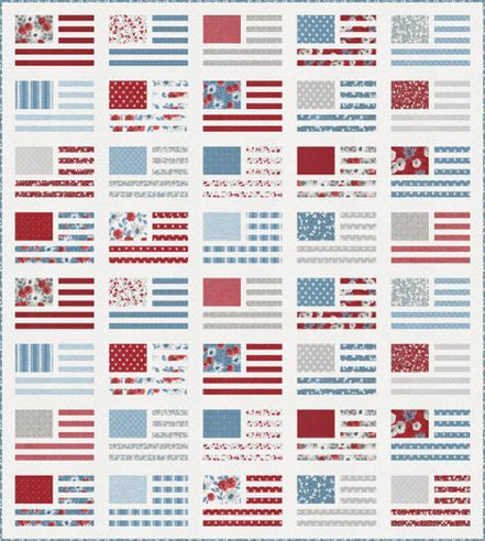 Old Glory Quilt Kit 65"x75"
