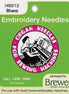 Organ Embroidery Needles80/12 Sharp (10 pk)