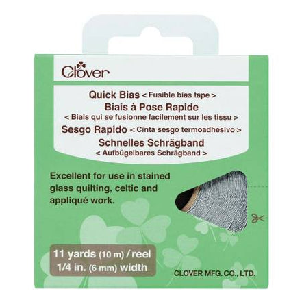 Fusible Quick Bias Metallic Silver 1/4in x 11 yds