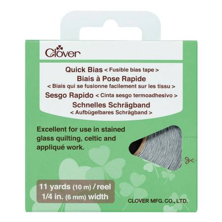Fusible Quick Bias Metallic Silver 1/4in x 11 yds