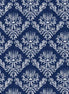 Clearance Love & Light Dark Blue Menorahs Damask