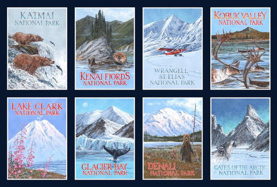 Jon Van Zyle Alaska Nat'l Parks Panel 27" x 42"