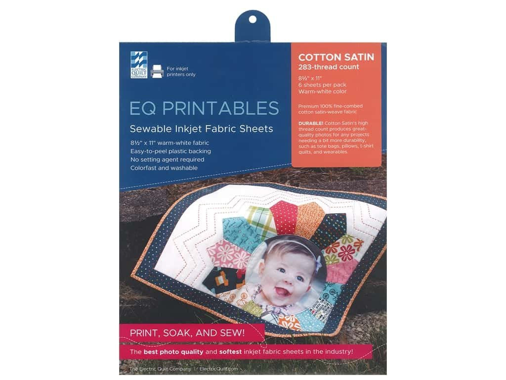 EQ Printables Fabric Sheets Cotton Satin