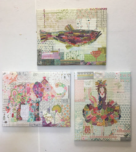 Teeny Tiny Collage Pattern Group 1 Dress Fish Elep