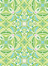 Pattern of green and blue floral designs on a white background