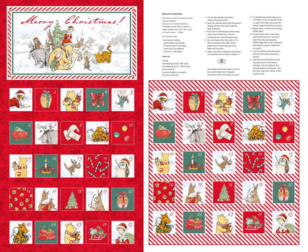 Christmas at Pooh Corner Advent Calendar Panel 36"x43"