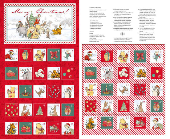 Christmas at Pooh Corner Advent Calendar Panel 36"x43"