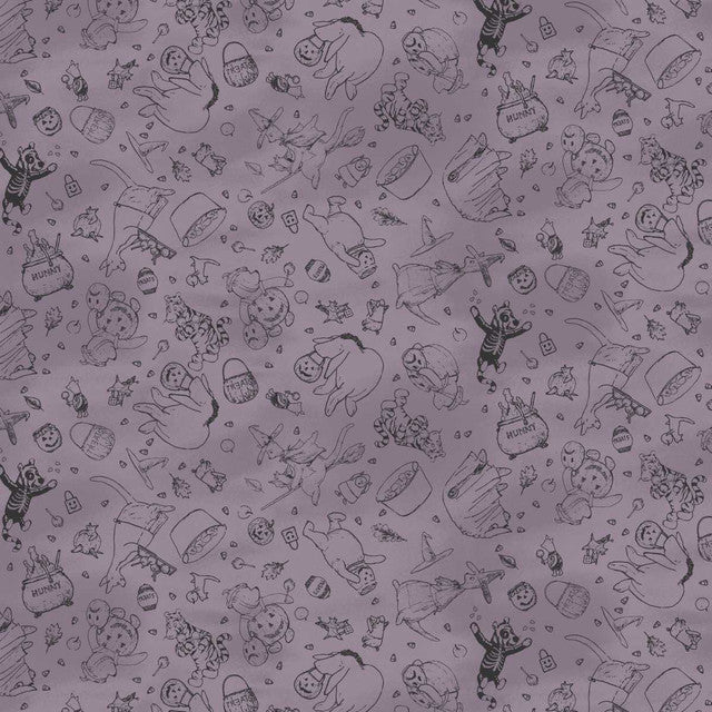 Haunted Acre Wood Purple Crew Lineart