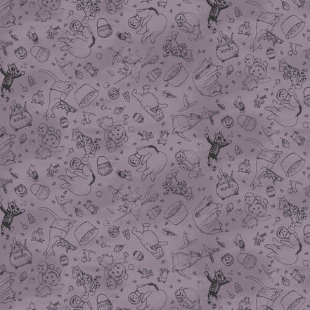 Haunted Acre Wood Purple Crew Lineart