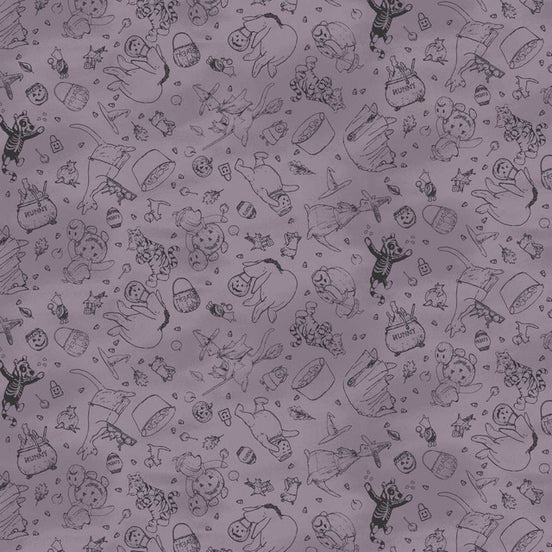 Haunted Acre Wood Purple Crew Lineart
