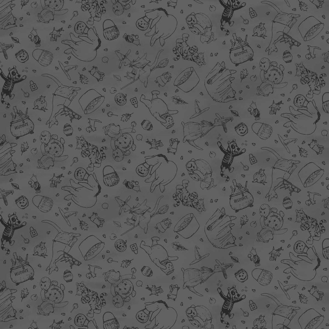 Haunted Acre Wood Charcoal Crew Lineart