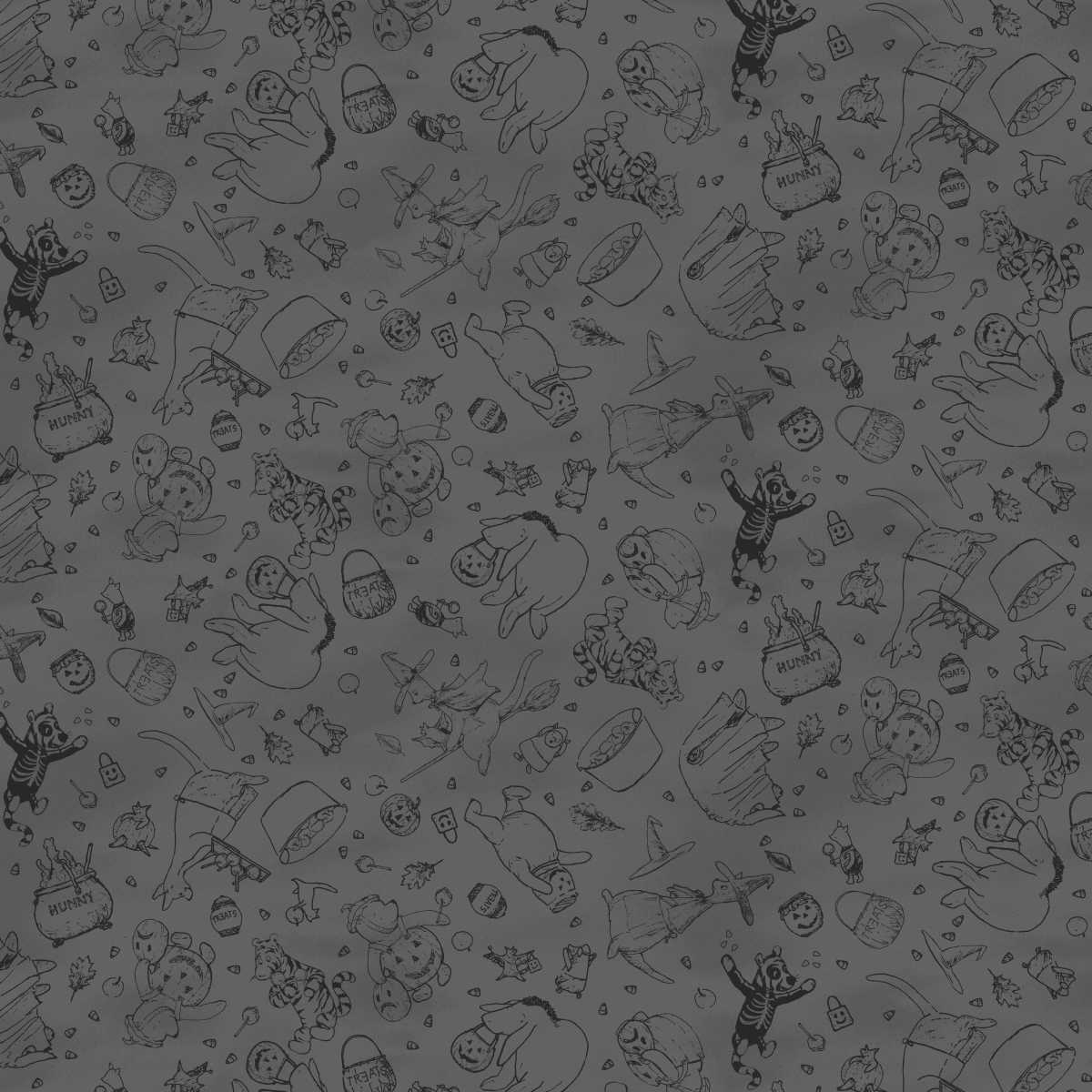 Haunted Acre Wood Charcoal Crew Lineart