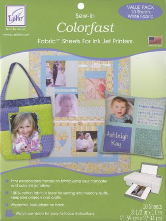 Ink Jet Fabric Sheets Colorfast White