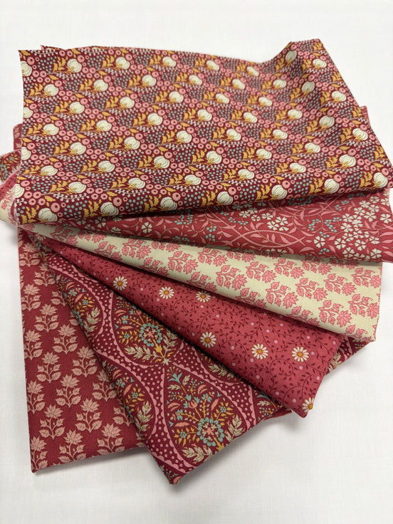 Tilda Sanctuary - Rhubarb/Pinks 1/2 yard Precuts