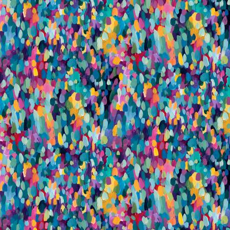 Blue/Multi Large Paint Spots 108" Wide Back