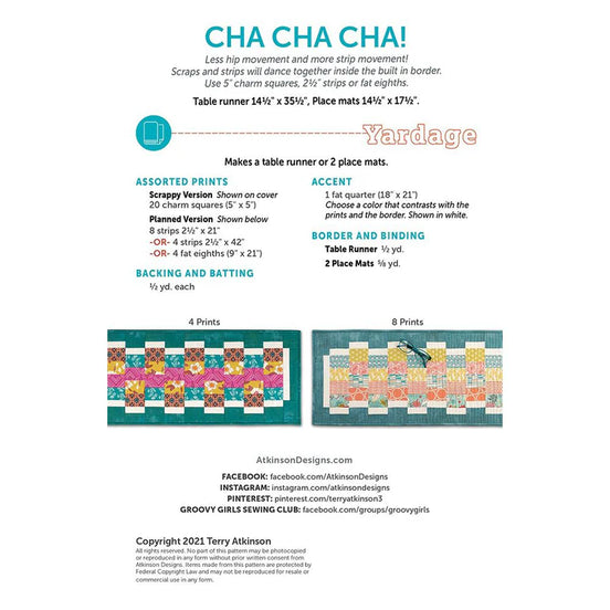 Cha Cha Cha Table Runner Pattern